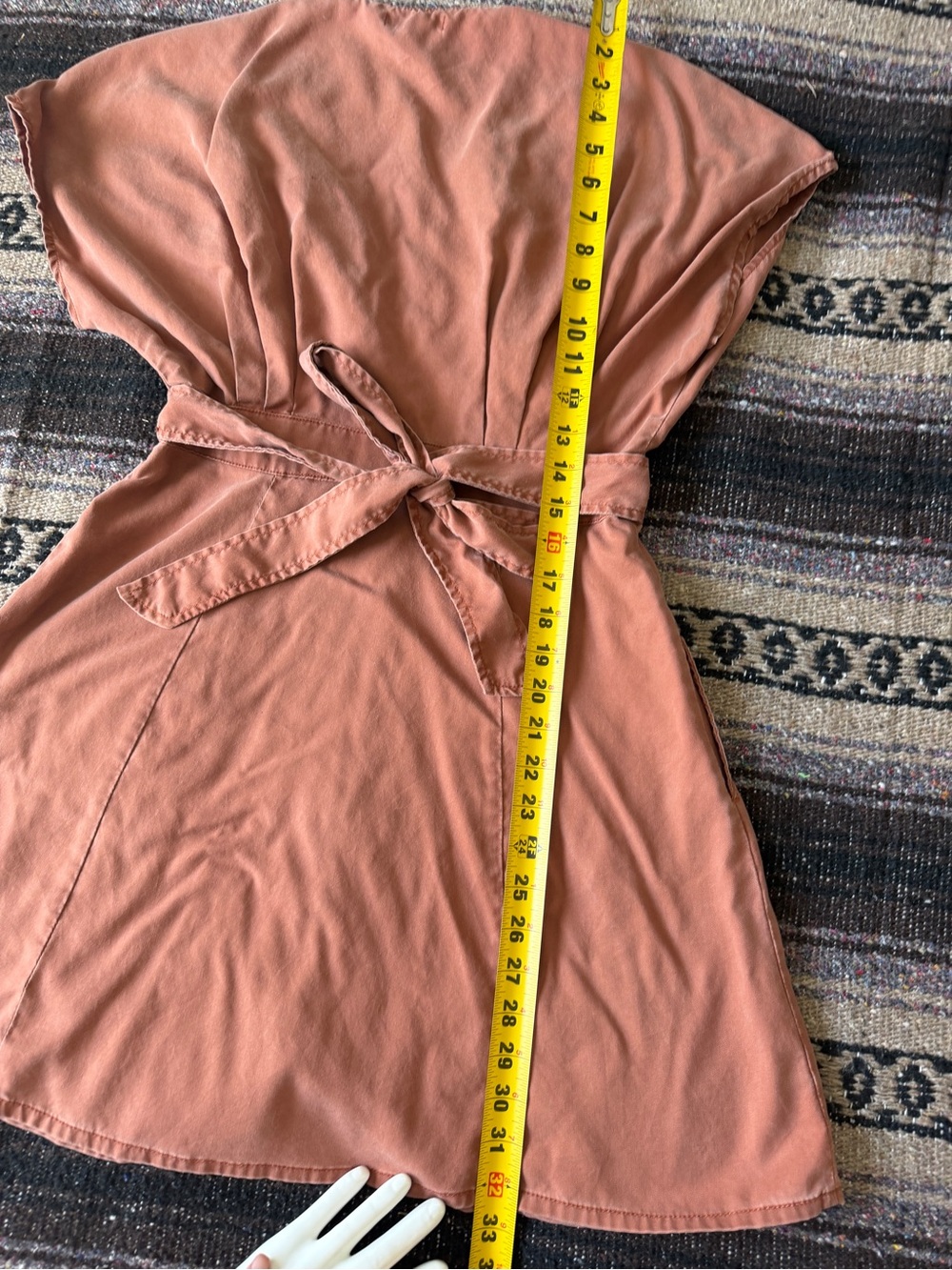 Quince Rust Button-Front Mini Dress - Picture 7 of 8